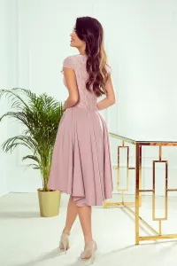 Numoco Spoločenské šaty PATRICIA  300-1 Farba: Púdrová, Veľkosť: XL