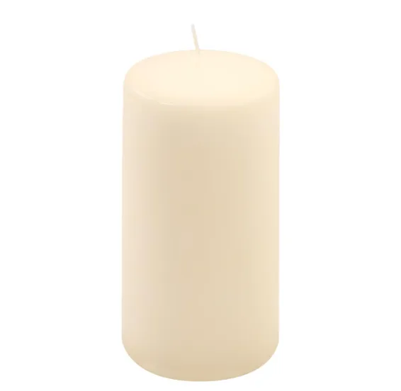 Sada stĺpových sviečok, 15 cm, Ø 7,5 cm, krémová, 4 ks