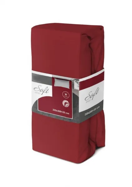 Faro Bavlněné Jersey prostěradlo SOFT 140x200 + 25 cm červené