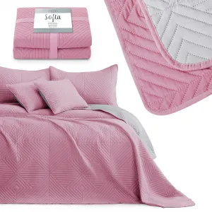 ArtFlhf Prikrývka na posteľ SOFTA | palepink/pearlsilver Rozmer: 170 x 210 cm