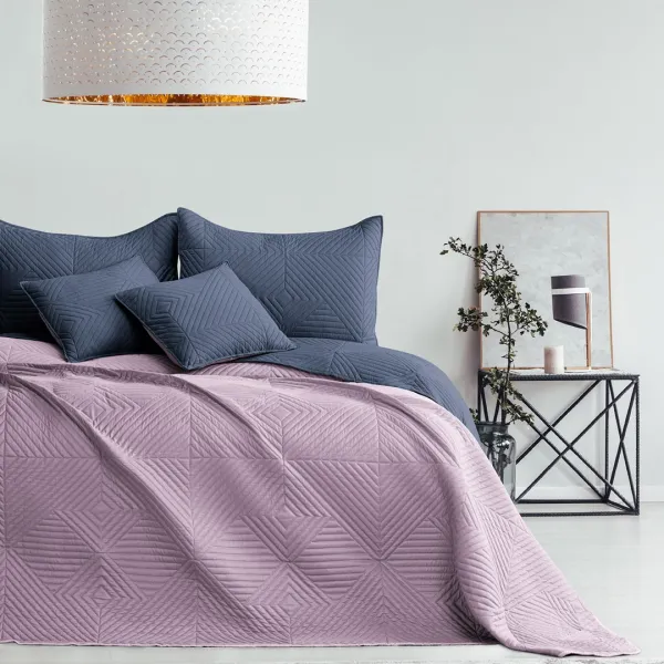 Prikrývka na posteľ AmeliaHome Softa tmavomodrý/fialový, veľkosť 170x270