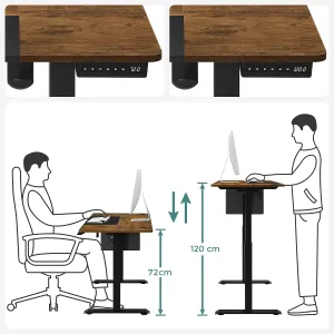 SONGMICS Písací stôl Vasagle Foral elektricky nastaviteľný 140 cm hnedý