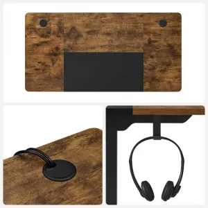 SONGMICS Elektrický rozkladací stôl 120 x 60 cm hnedý čierny
