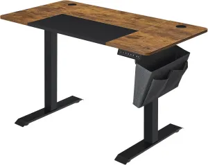 SONGMICS Elektrický rozkladací stôl 120 x 60 cm hnedý čierny
