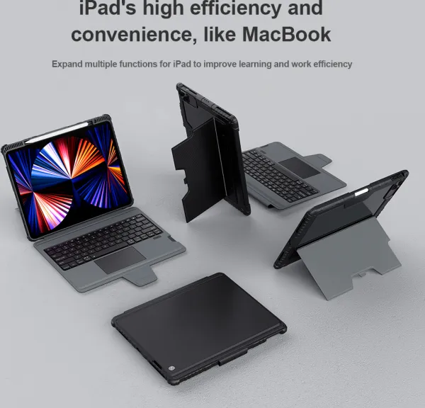 Nillkin ochranné pouzdro s vestavěnou klávesnicí pro iPad Pro 12.9" 2020/2021/2022, černá