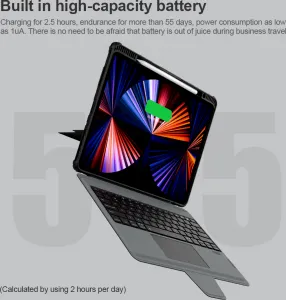 Nillkin ochranné pouzdro s vestavěnou klávesnicí pro iPad Pro 12.9" 2020/2021/2022, černá