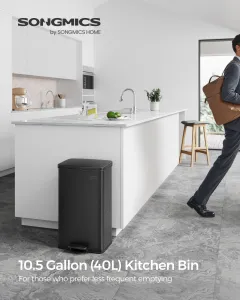 SONGMICS Odpadkový kôš 40 l čierny