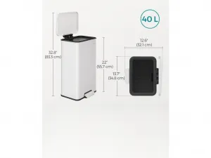 SONGMICS Odpadkový kôš 40 l biely
