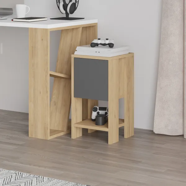 Noční stolek Houseland EMA dub přírodní/antracit