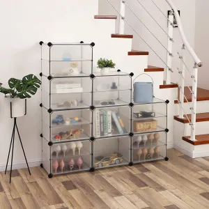 SONGMICS Plastová variabilná polica 9 boxov 123 x 93 x 31 cm