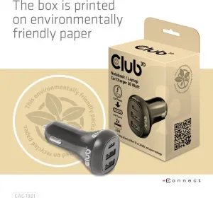Club 3D Club3D Auto nabíječka pro Notebooky 36W, 3 porty (2xUSB-A + USB-C)