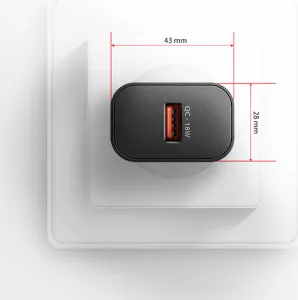 AXAGON ACU-QC18, nabíjačka do siete 18W, 1x port USB-A, QC3.0/AFC/Apple, čierna