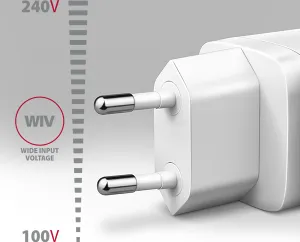 AXAGON ACU-PD20W, nabíjačka do siete 20W, 1x port USB-C, PD3.0/PPS/QC4+/AFC/Apple, biela