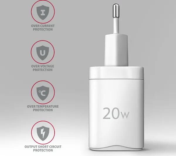 AXAGON ACU-PD20W, nabíjačka do siete 20W, 1x port USB-C, PD3.0/PPS/QC4+/AFC/Apple, biela