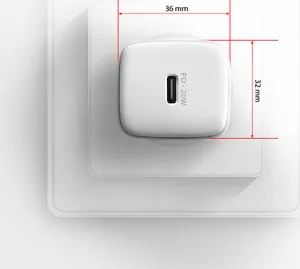 AXAGON ACU-PD20W, nabíjačka do siete 20W, 1x port USB-C, PD3.0/PPS/QC4+/AFC/Apple, biela