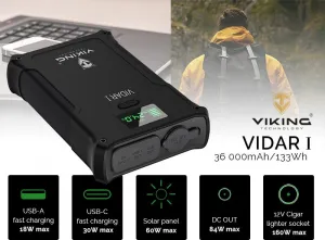 Viking outdoorová powerbanka VIDAR I, 36000 mAh