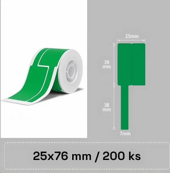 Niimbot štítky na káble T 1EA01174401, 25x76mm 200ks Zelené pre B21, B21S, B3, B1S