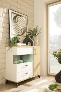 Meblar  Komoda MADISON MD9 Farba: čierna / dub biskoptovy