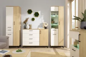 Meblar  Komoda MADISON MD9 Farba: čierna / dub biskoptovy