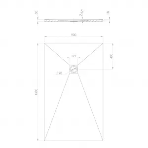 POLYSAN - TRENECA sprchová vanička z liateho mramoru s možnosťou úpravy rozmeru 150x90cm, čierna matná 84310.21