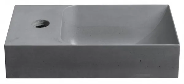 SAPHO - PICCOLINO betónové umývadlo 30,8x17cm, batéria vľavo, šedá PK30017