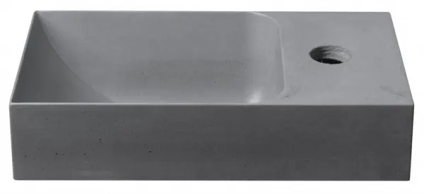 SAPHO - PICCOLINO betónové umývadlo 30,8x17cm, batéria vpravo, šedá PK30517