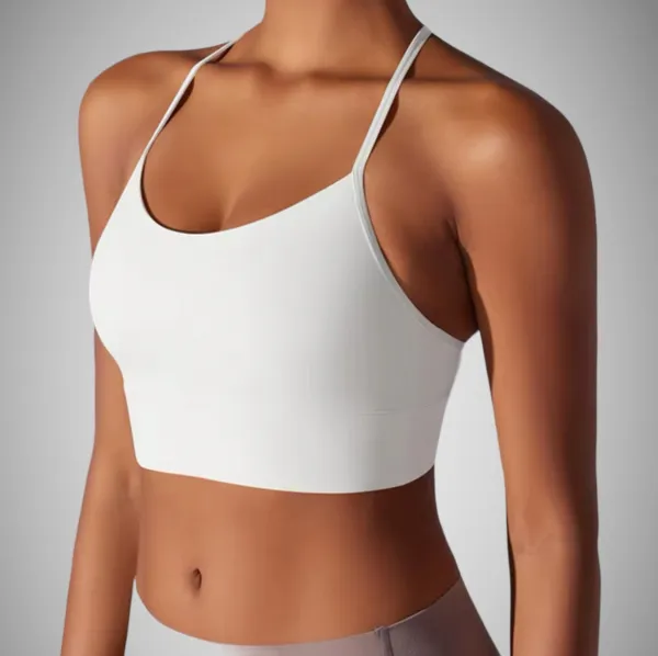 Legínovo Fitness top biely Strip Veľkosť: S