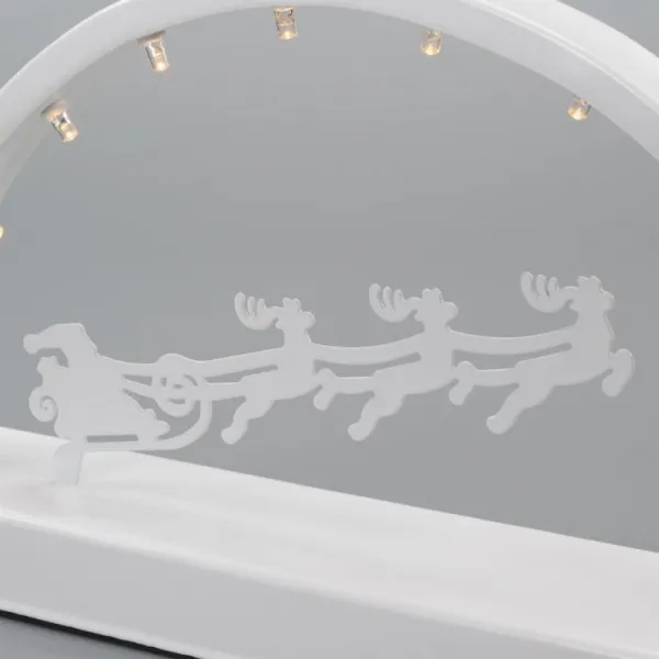 Kovový svetelný oblúk, teplé biele, 10 LED, časovač