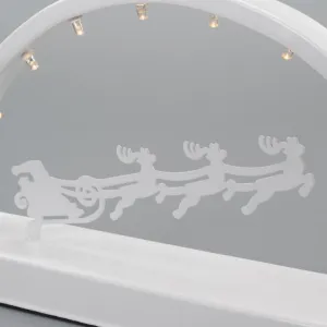 Kovový svetelný oblúk, teplé biele, 10 LED, časovač