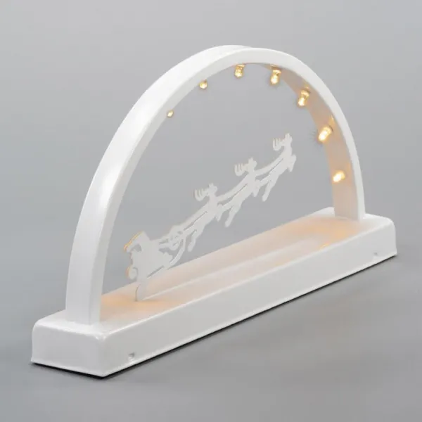 Kovový svetelný oblúk, teplé biele, 10 LED, časovač