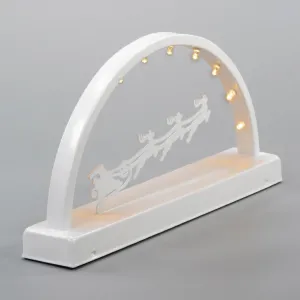 Kovový svetelný oblúk, teplé biele, 10 LED, časovač