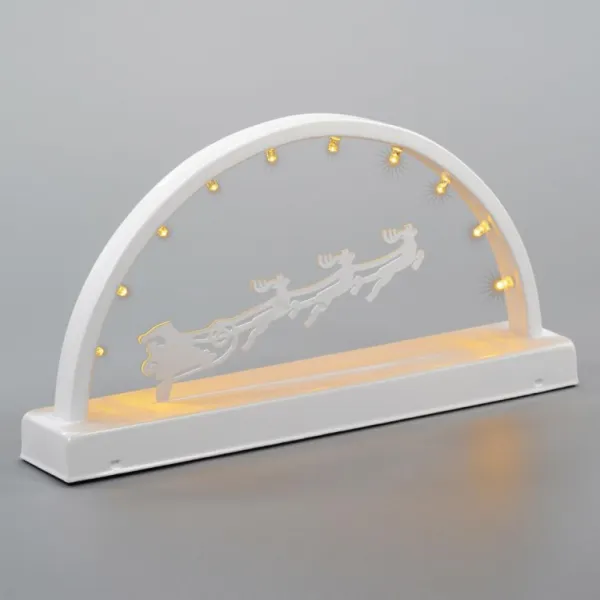 Kovový svetelný oblúk, teplé biele, 10 LED, časovač
