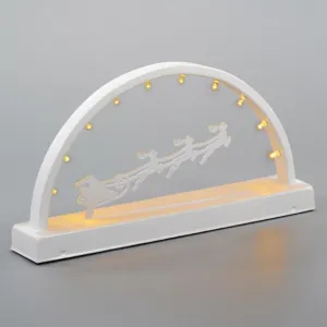 Kovový svetelný oblúk, teplé biele, 10 LED, časovač