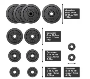 MAXXIVA nakladací činkový set, liatina, 60 kg