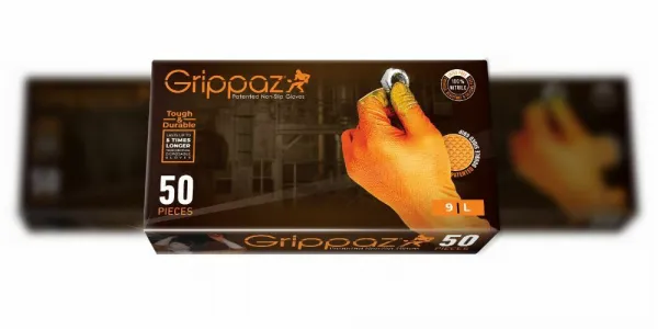 TIP-TOPOL Grippaz PREMIUM nitrilové pracovné rukavice, oranžové, L, 50 ks v balení