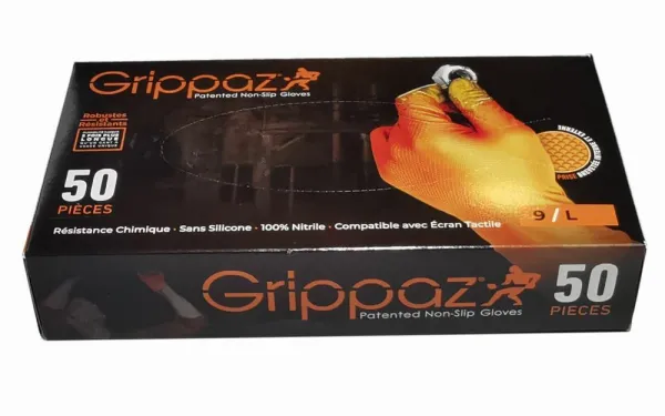 TIP-TOPOL Grippaz PREMIUM nitrilové pracovné rukavice, oranžové, L, 50 ks v balení