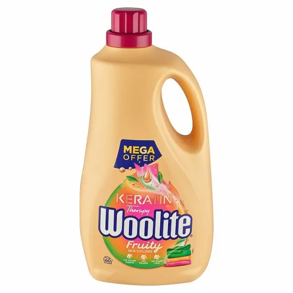 Woolite Keratin Therapy na farebnú bielizeň fruity tekutý prací prípravok 60 praní 3,6 l