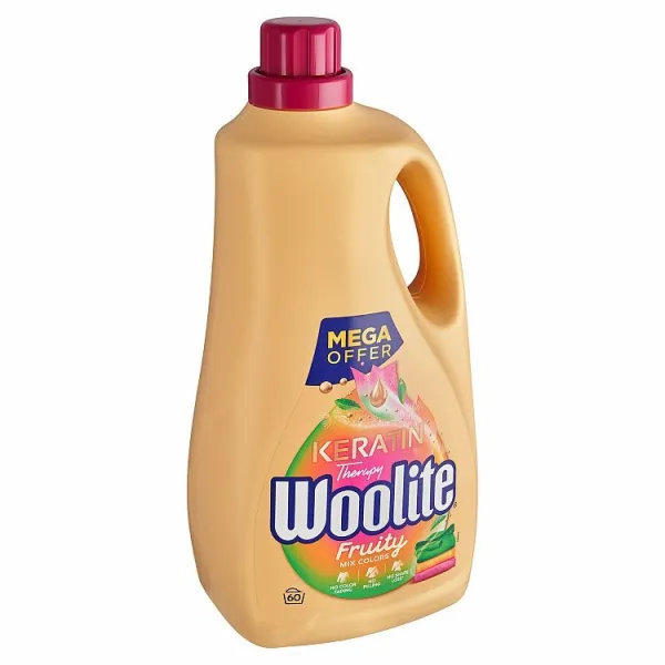 Woolite Keratin Therapy na farebnú bielizeň fruity tekutý prací prípravok 60 praní 3,6 l