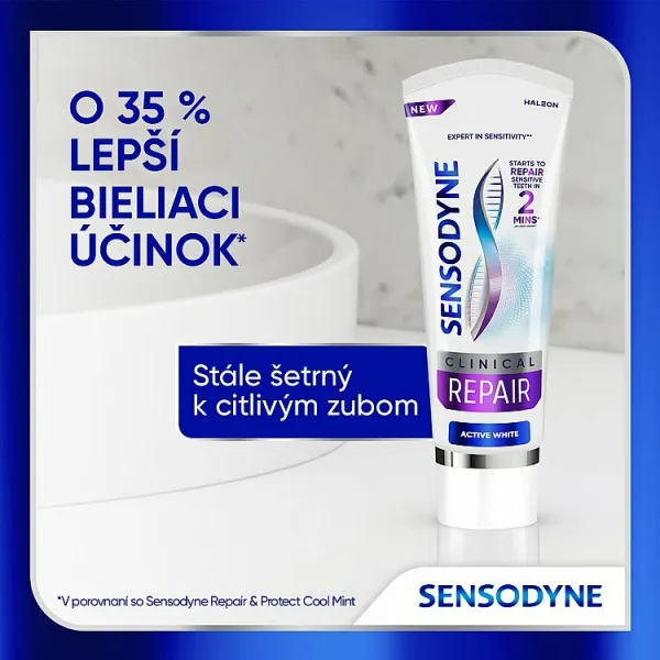 Sensodyne Clinical Repair Active White zubná pasta s fluoridom 75 ml