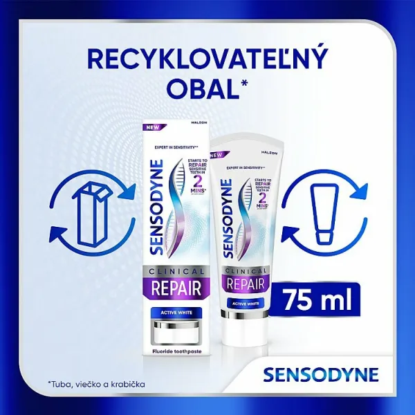 Sensodyne Clinical Repair Active White zubná pasta s fluoridom 75 ml