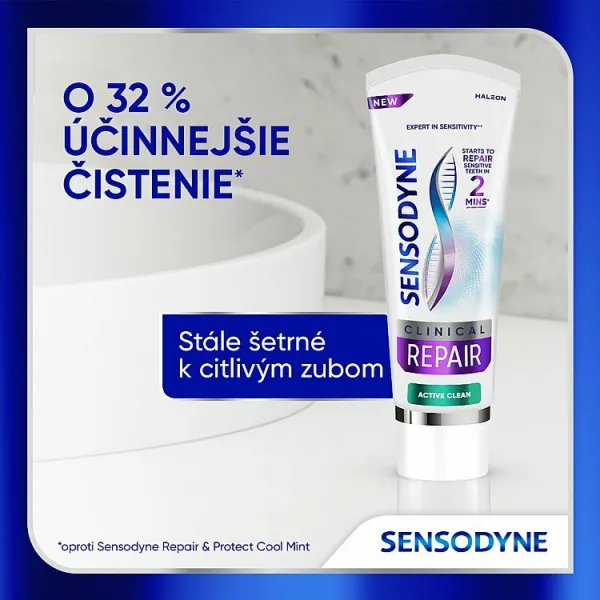 Sensodyne Clinical Repair Active Clean zubná pasta s fluoridom 75 ml