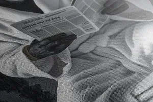 Obraz čierny kôň s novinami na záchode