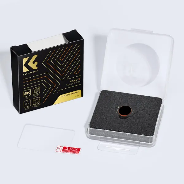 K&F Concept K&F DJI Osmo Pocket 3 Magnetic Filter (CPL) Lens HD, jedna strana potiahnutá antireflexnou zelenou fóliou 32061