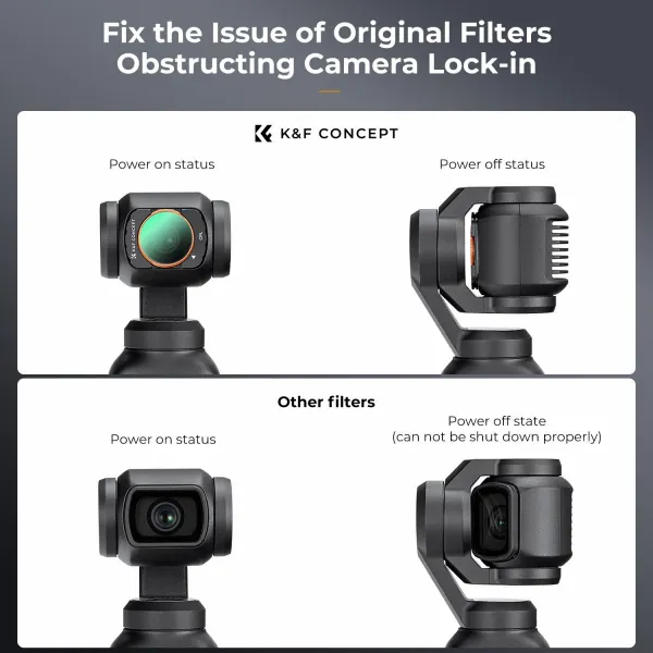 K&F Concept K&F DJI Osmo Pocket 3 Magnetic Filter (CPL) Lens HD, jedna strana potiahnutá antireflexnou zelenou fóliou 32061