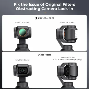 K&F Concept K&F DJI Osmo Pocket 3 Magnetic Filter (CPL) Lens HD, jedna strana potiahnutá antireflexnou zelenou fóliou 32061