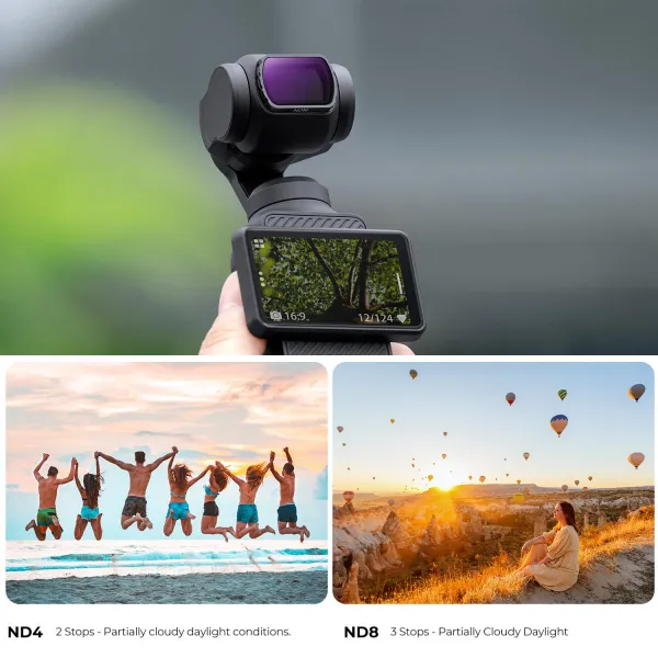 K&F Concept Sada magnetických filtrov K&F DJI Osmo Pocket 3 4 ks (ND4+ND8+ND16+ND32) 32070