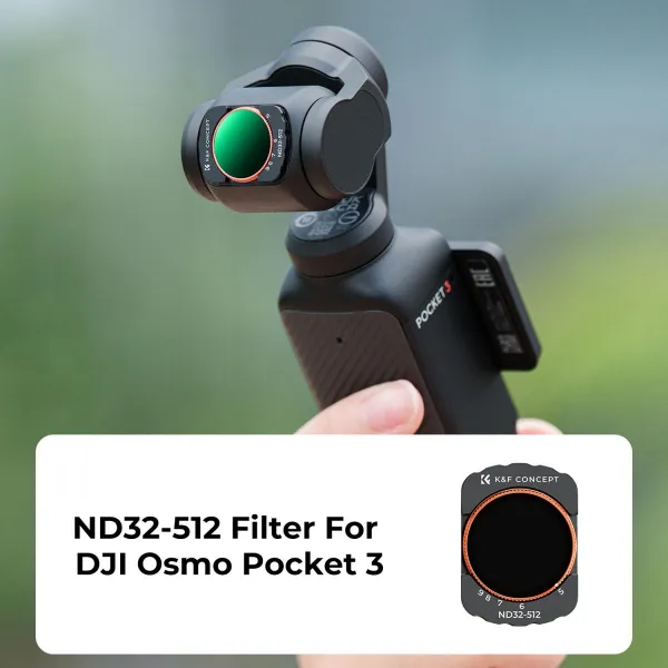 K&F Concept K&F VND filter pre DJI Osmo Pocket 3 magnetický variabilný ND32-512 filter s neutrálnou hustotou 28 vrstiev nano 32068