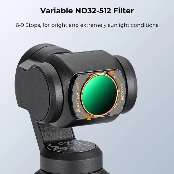 K&F Concept K&F VND filter pre DJI Osmo Pocket 3 magnetický variabilný ND32-512 filter s neutrálnou hustotou 28 vrstiev nano 32068