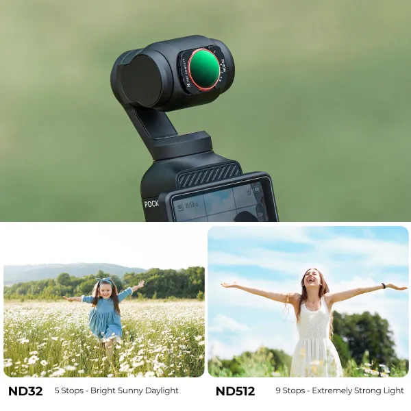 K&F Concept K&F VND filter pre DJI Osmo Pocket 3 magnetický variabilný ND32-512 filter s neutrálnou hustotou 28 vrstiev nano 32068