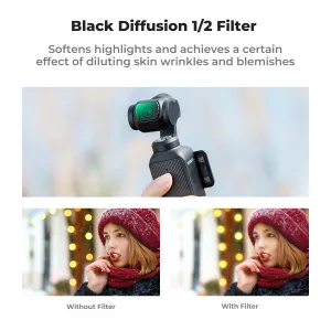 K&F Concept K&F Magnetic Black Mist 1/2 Filter pre DJI Osmo Pocket 3, Black Diffusion Creative Mist Cinematic Effect Filters 32612
